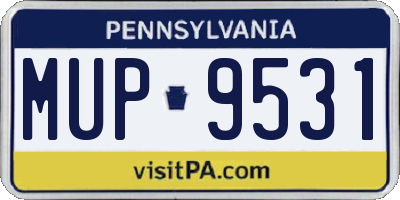 PA license plate MUP9531