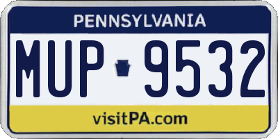 PA license plate MUP9532