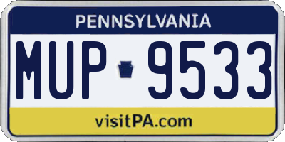 PA license plate MUP9533