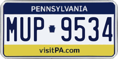 PA license plate MUP9534