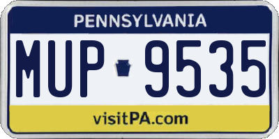 PA license plate MUP9535