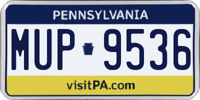 PA license plate MUP9536