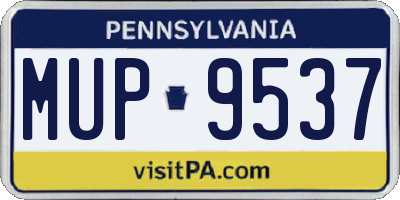 PA license plate MUP9537