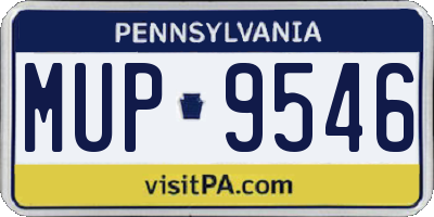 PA license plate MUP9546