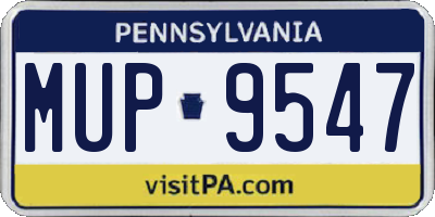 PA license plate MUP9547