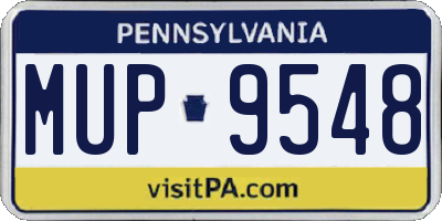 PA license plate MUP9548