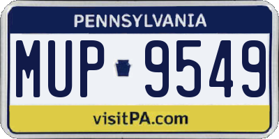 PA license plate MUP9549