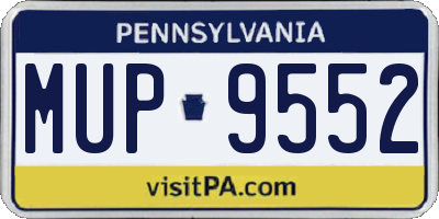 PA license plate MUP9552