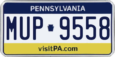 PA license plate MUP9558