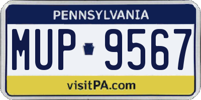 PA license plate MUP9567