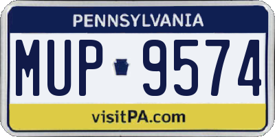 PA license plate MUP9574
