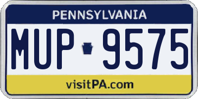 PA license plate MUP9575