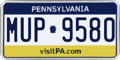 PA license plate MUP9580