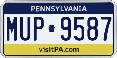PA license plate MUP9587