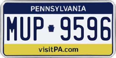 PA license plate MUP9596