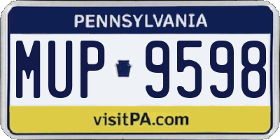 PA license plate MUP9598