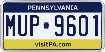 PA license plate MUP9601