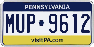PA license plate MUP9612