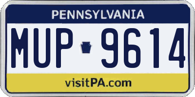 PA license plate MUP9614