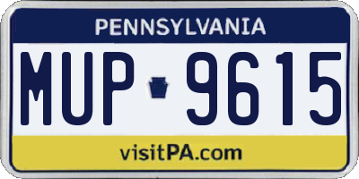 PA license plate MUP9615