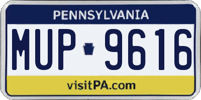 PA license plate MUP9616