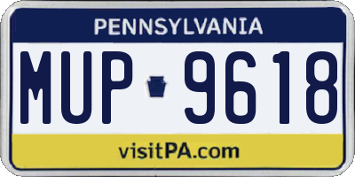 PA license plate MUP9618