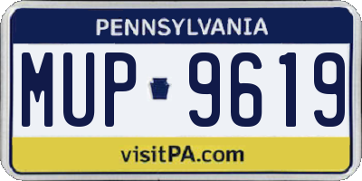 PA license plate MUP9619
