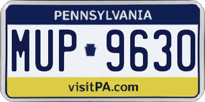 PA license plate MUP9630