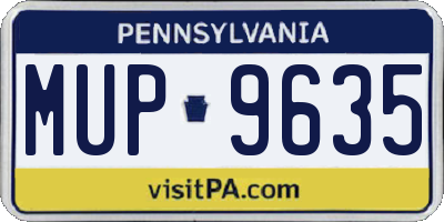 PA license plate MUP9635