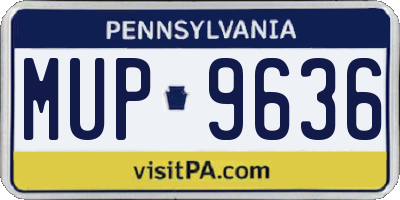 PA license plate MUP9636