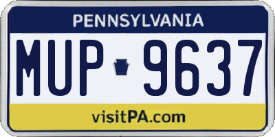 PA license plate MUP9637