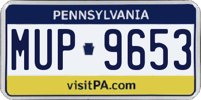 PA license plate MUP9653