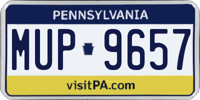 PA license plate MUP9657