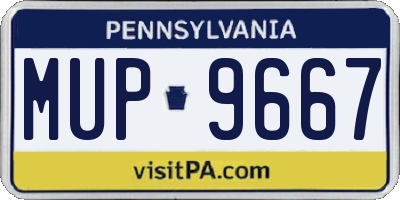 PA license plate MUP9667
