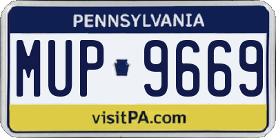 PA license plate MUP9669