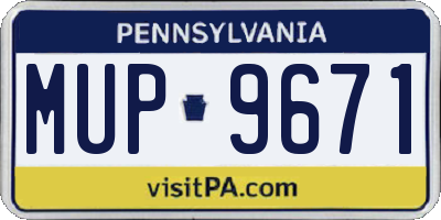 PA license plate MUP9671
