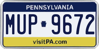 PA license plate MUP9672