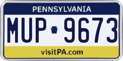 PA license plate MUP9673
