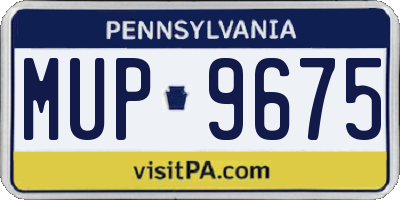 PA license plate MUP9675