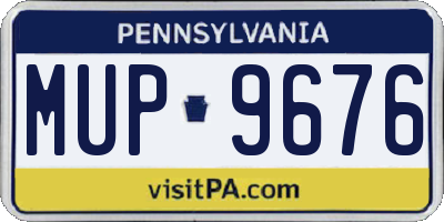 PA license plate MUP9676