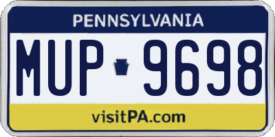 PA license plate MUP9698