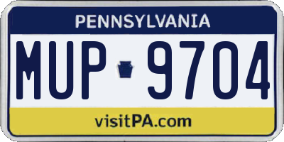 PA license plate MUP9704