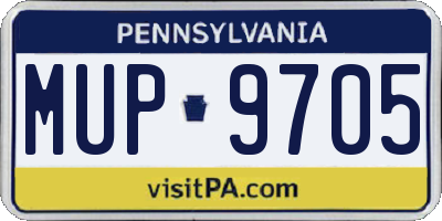 PA license plate MUP9705