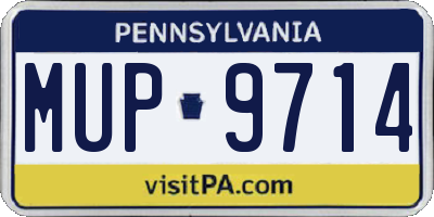 PA license plate MUP9714