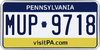 PA license plate MUP9718
