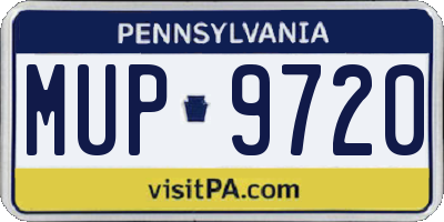 PA license plate MUP9720