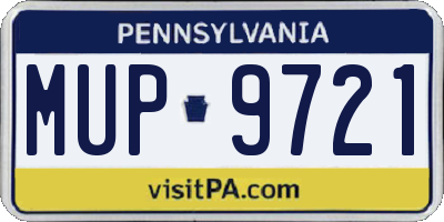 PA license plate MUP9721