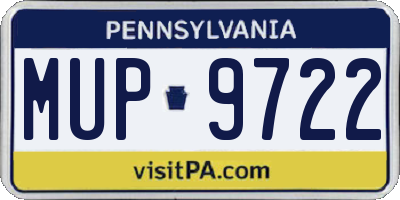 PA license plate MUP9722