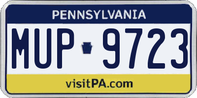 PA license plate MUP9723