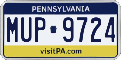 PA license plate MUP9724